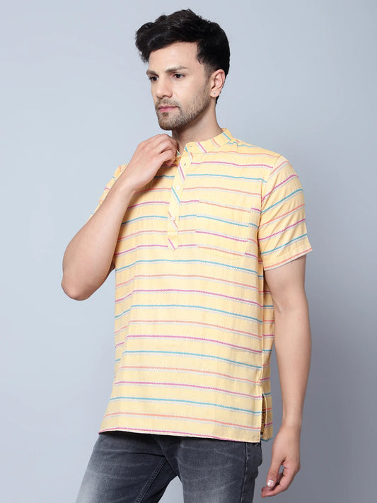 Striped Short Sleeve Kurta