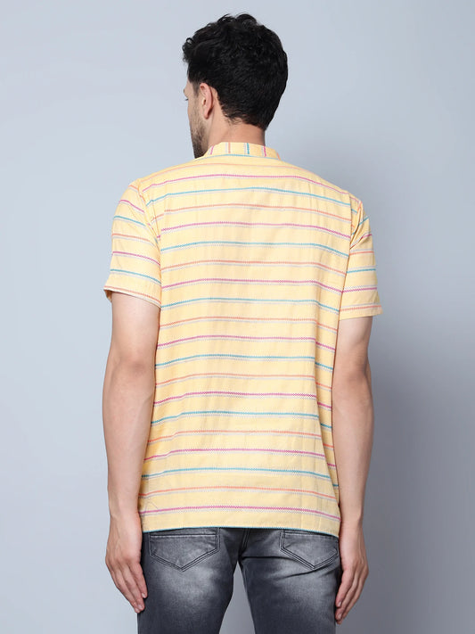 Striped Short Sleeve Kurta