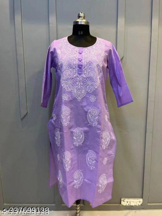 chikankari Cotton Kurti