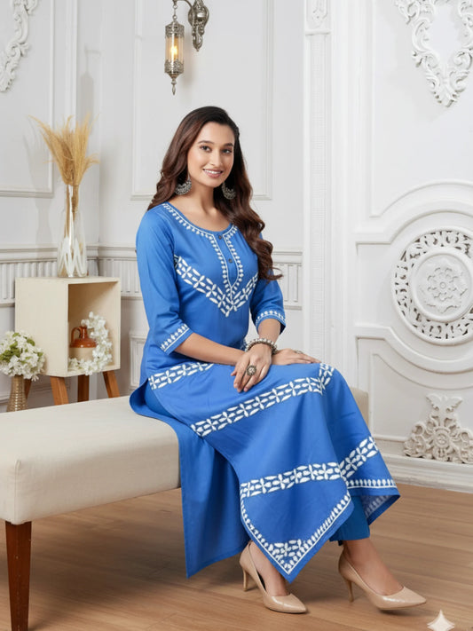 Hand-Embroidery Rayon Kurti