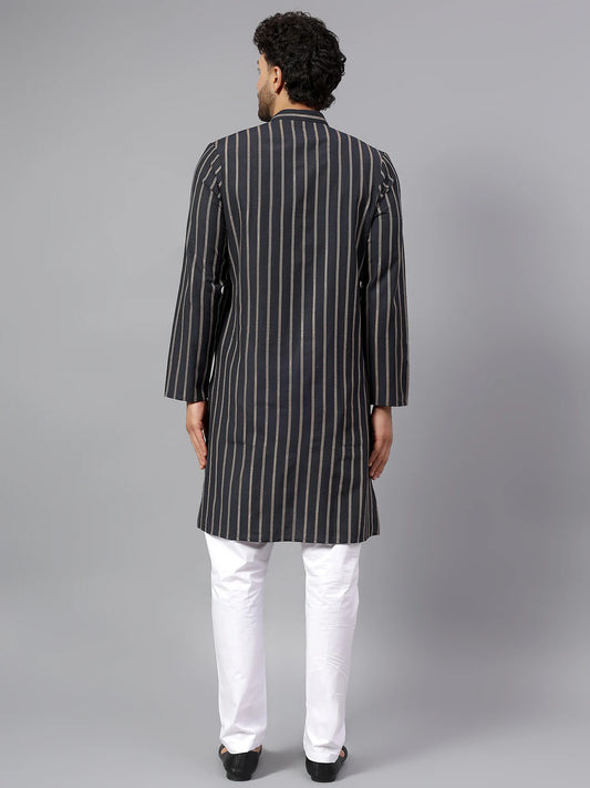 Fish Stripes Cotton Kurta