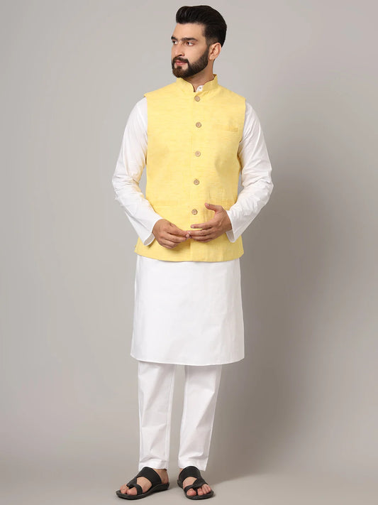 Linen Blue Nehru Sadri