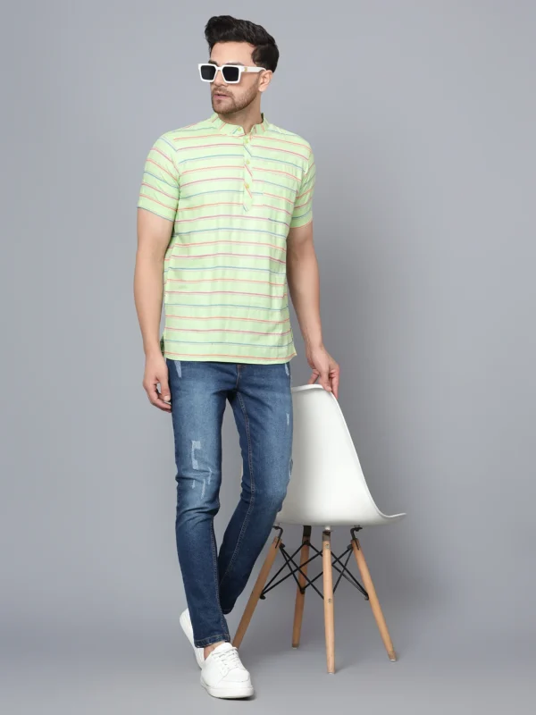 Striped Short Sleeve Kurta