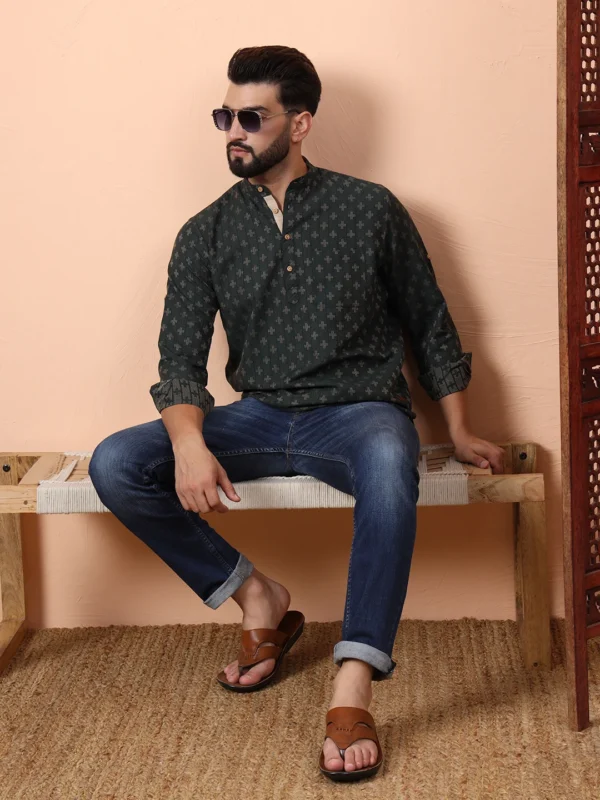 Geometric Textured Casual Kurta