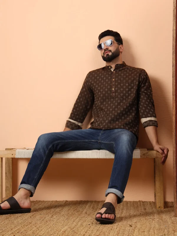 Geometric Textured Casual Kurta