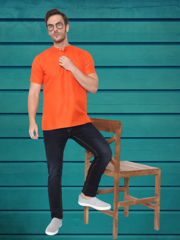 Men’s Solid Cotton Short Kurta