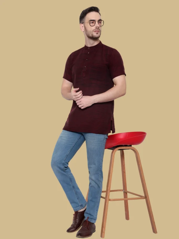 Modern Ethnic Khadi Short Kurta