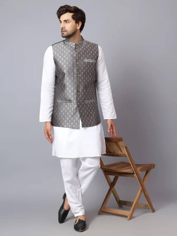 Silk Banarsi Nehru Jacket