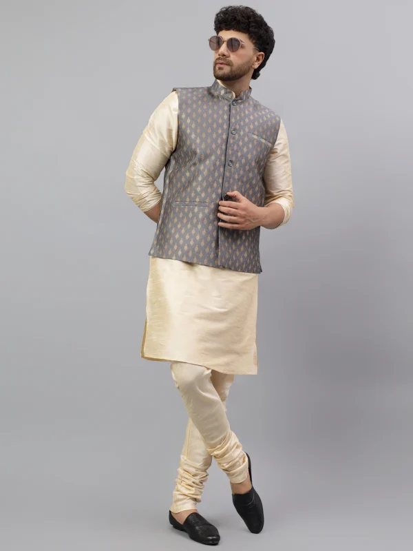 Silk Banarsi Nehru Jacket