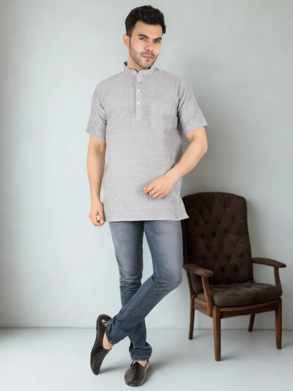 Lite Banarsi Cotton Short-Kurta