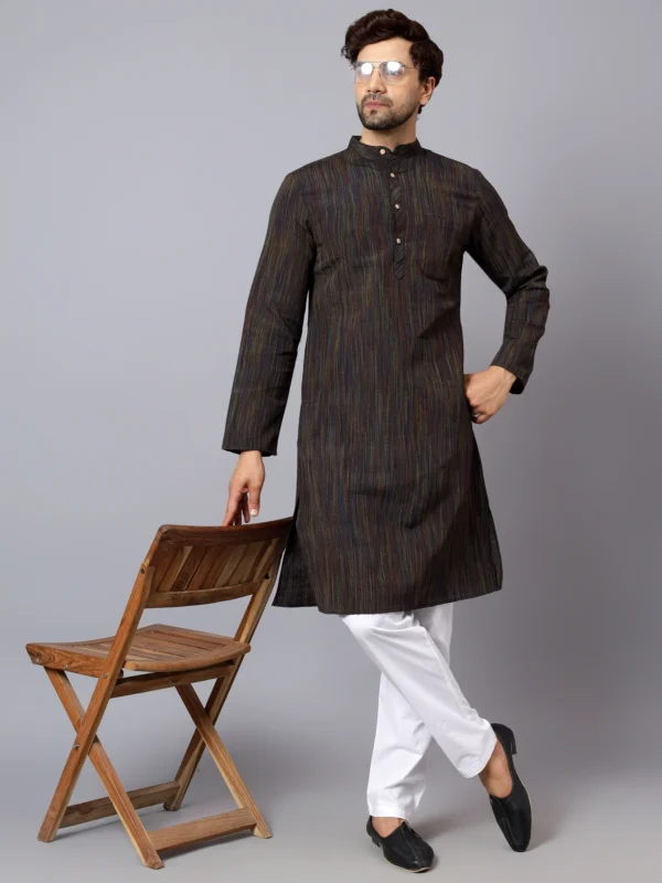 Men's Textured Cotton Kurta