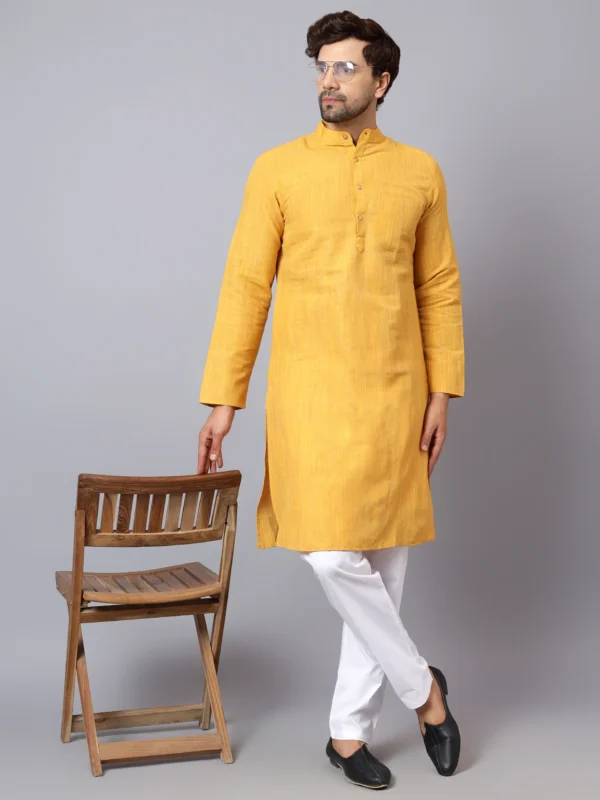 Men's Textured Cotton Kurta