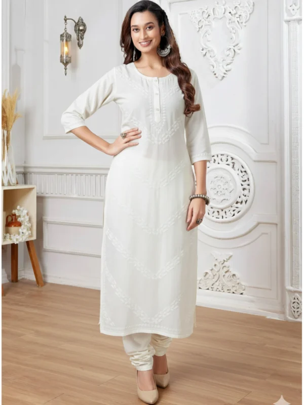 Hand-Embroidery Rayon Kurti