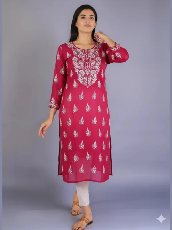 chikankari Cotton Kurti