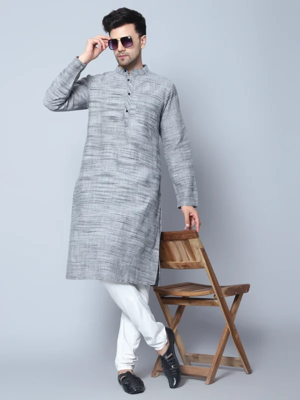 Men's Textured Slub Kurta