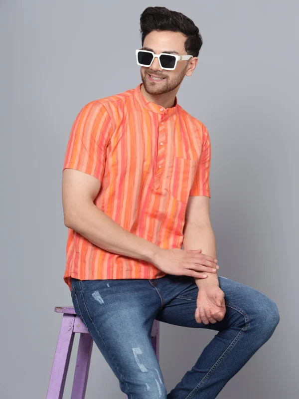 Multistripe Short Kurta