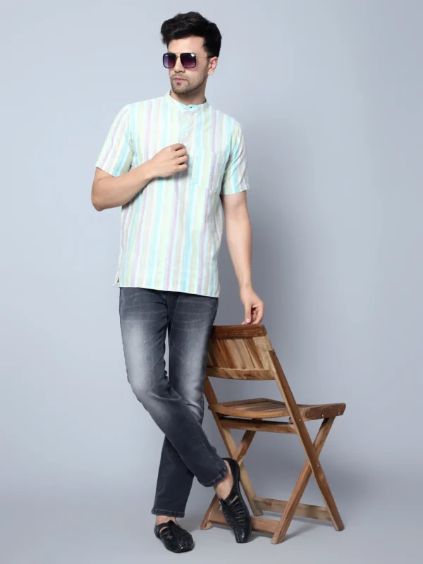 Multistripe Short Kurta
